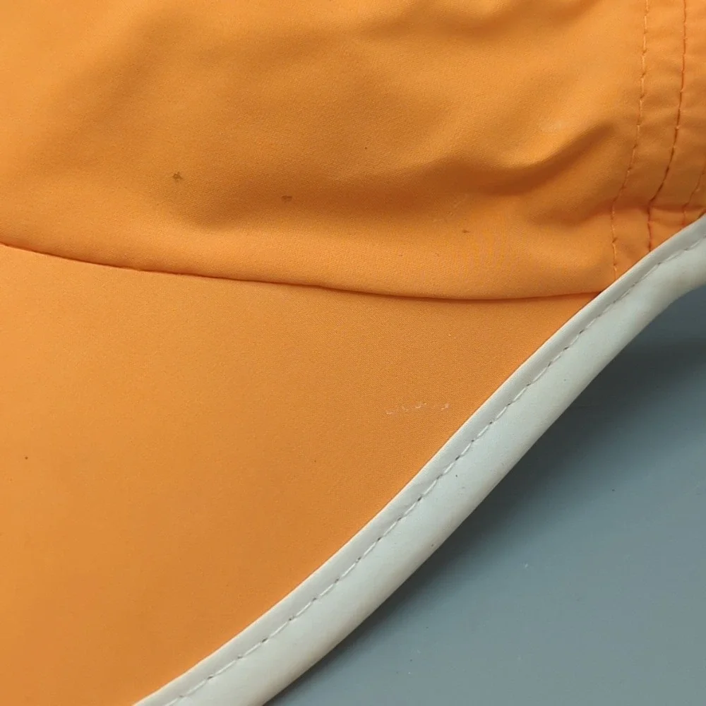 Vintage Nike Dri-Fit Hat Cap Visor Strapback Orange Running Tennis OSFA Y2K